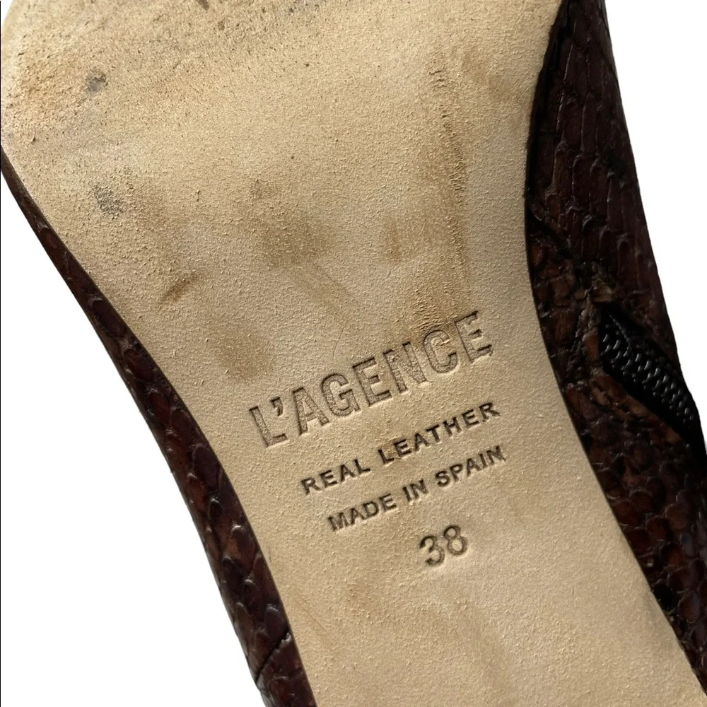 L’Agence | Aimée Bootie in Brown Snake 38